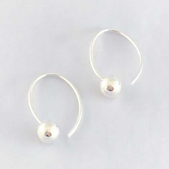 Pretty Sterling Silver Ball Drop Earrings - Picture 3 of 5